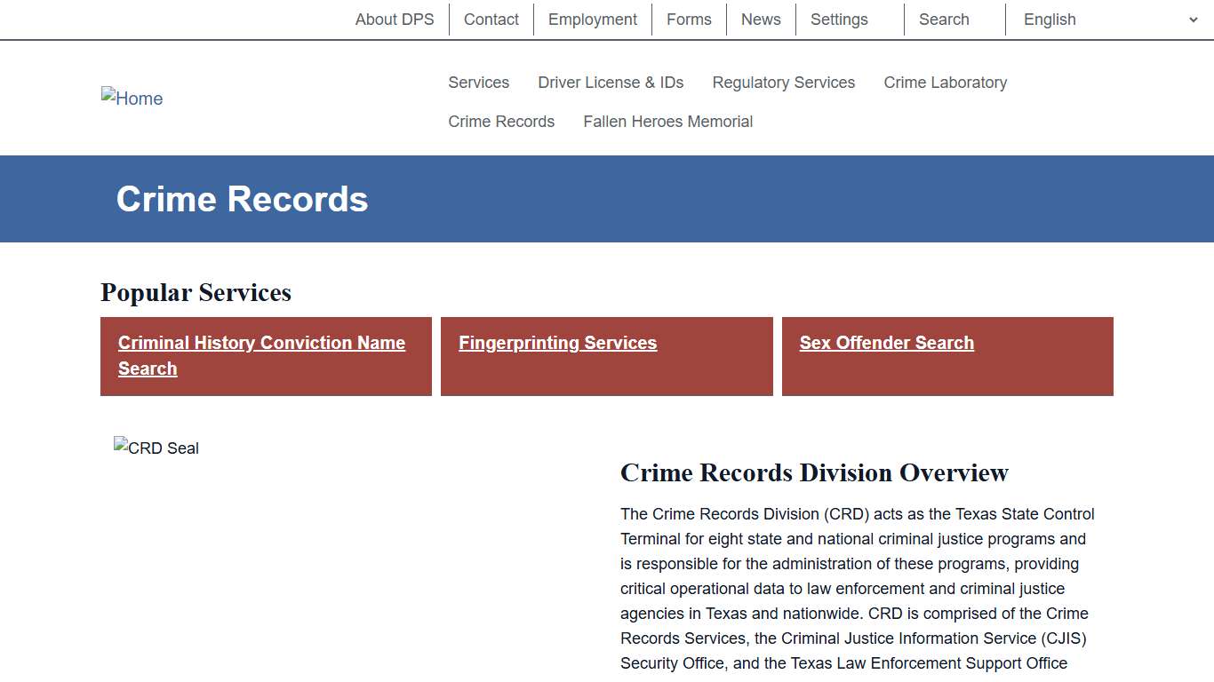 Crime Records | Department of Public Safety