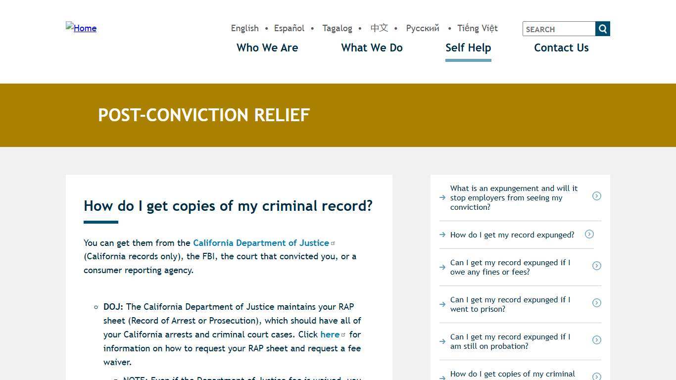 How do I get copies of my criminal record? | Legal Services of Northern California